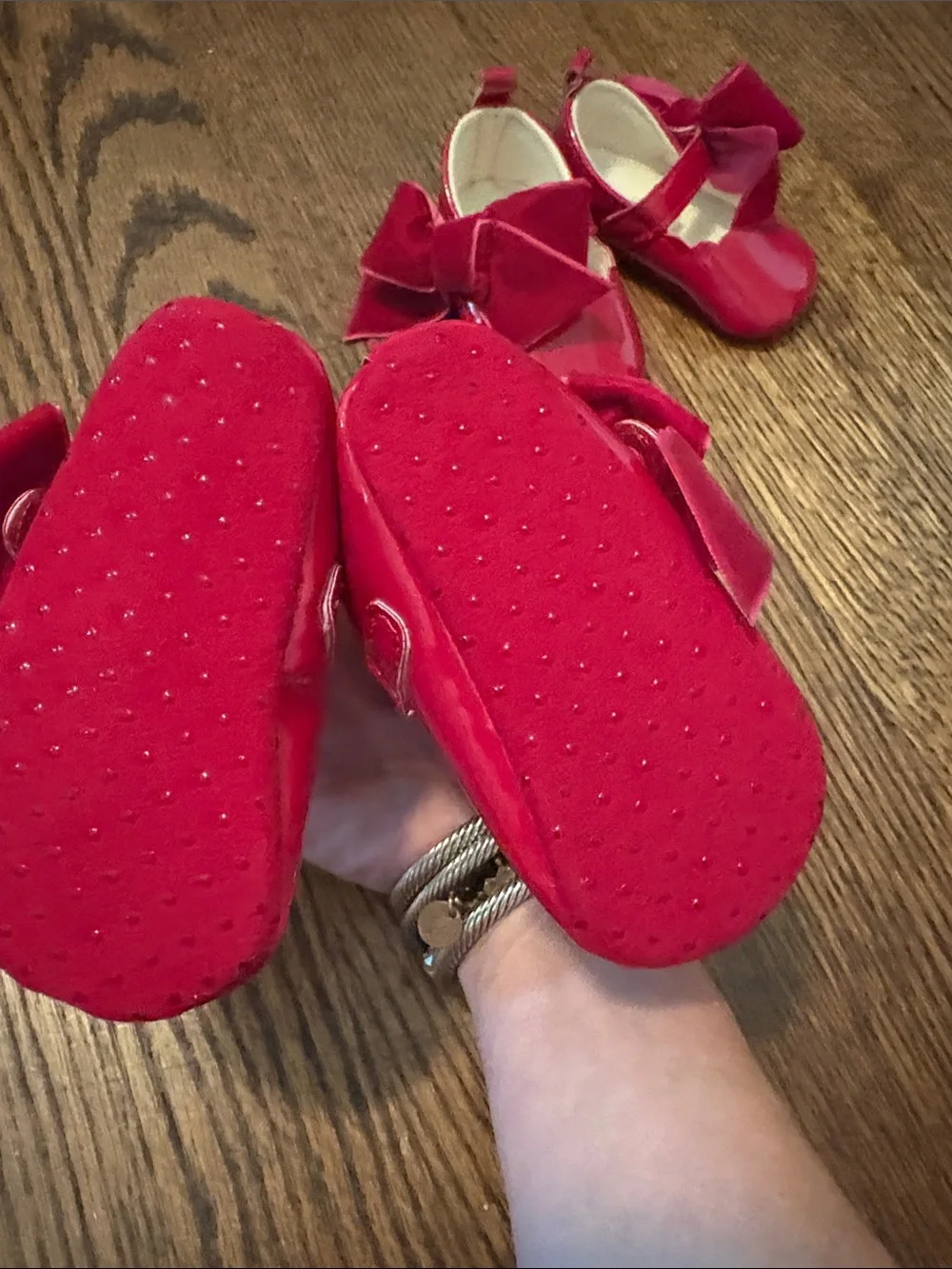 Baby Girls Red Bow Mary Jane Shoes